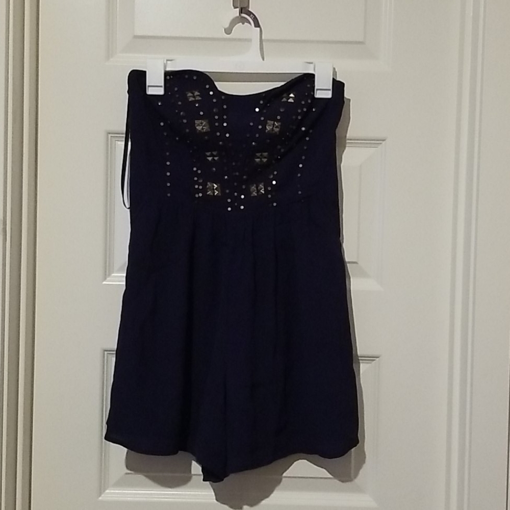 Ladakh Navy Blue‎ Beaded Romper